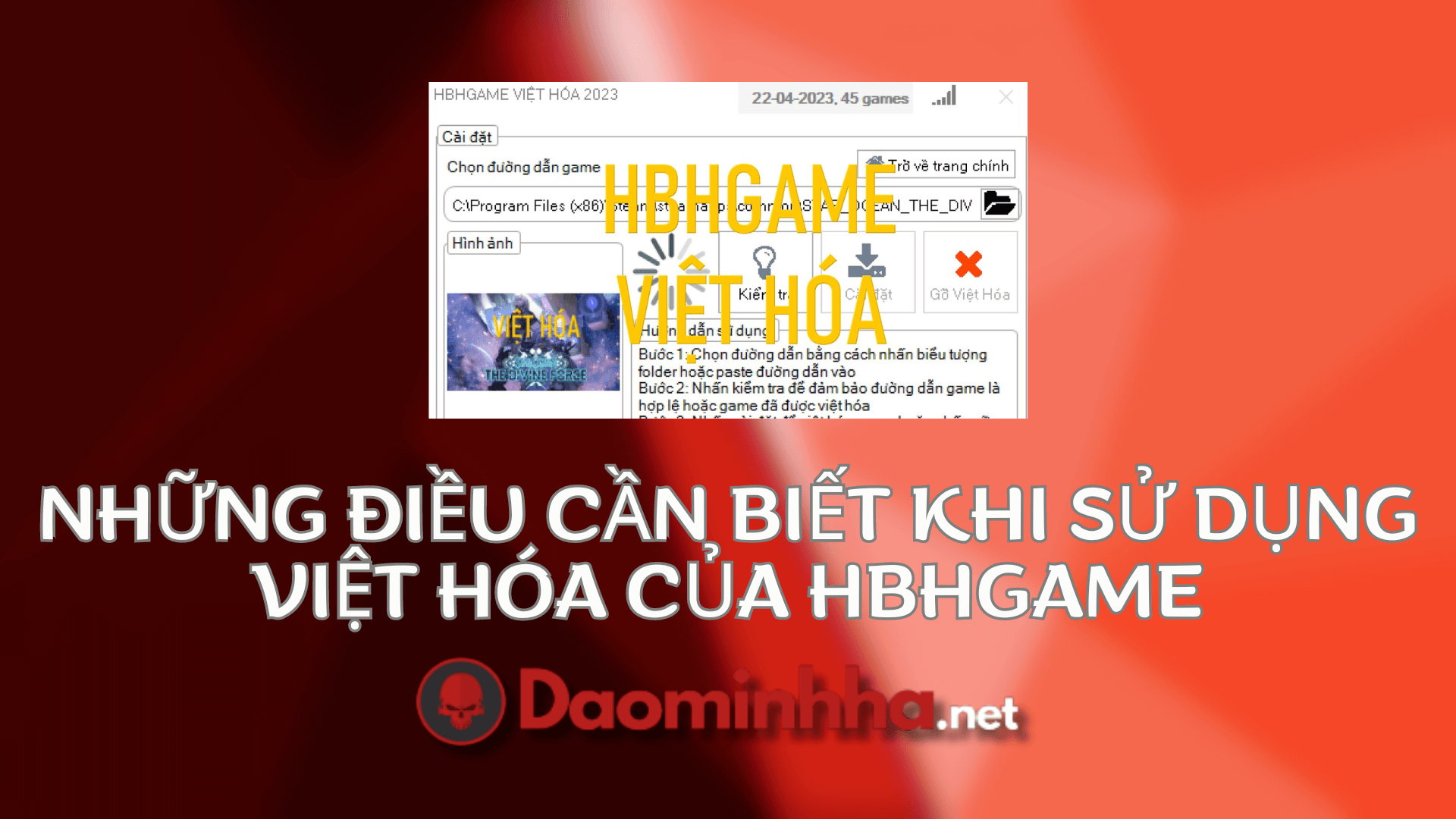 Link tải Tool + Mã Cài Đặt HBHGame Việt Hóa & Hướng dẫn cài đặt sử dụng